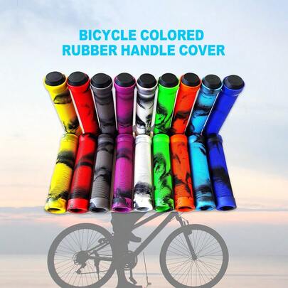 2026 New Soft Gel Bicycle Handlebar Grips, Dual-Color Non-Slip Handlebar Sleeves - Ergonomic Design For Mountain Bikes, BMX, Mini Bikes - Enhanced Grip And Comfort, Durable Bike Accessory, MTB Equipment, Easy Handling