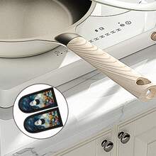 Cast Iron Handle Lid Pot Holder Pot Handle Insulation Cover Suitable For Baking Cookware, Halloween Gothic Pattern - Blue - View 5