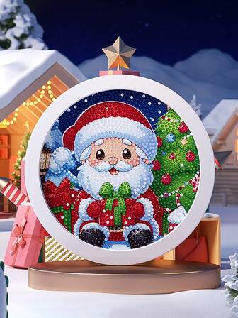1pcChristmas 5D Diamond Painting Kit With Frame - DIY Children's Mosaic Diamond Art | Festival Handicrafts, Christmas Decoration With Handmade Fun, Ideal Christmas And New Year Gifts For Boys And Girls, Porches And Interior Home Decoration.