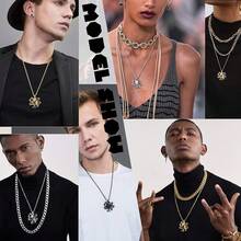PROSTEEL Stainless Steel Shark/Octopus/Wolf Tooth Necklace For Men Women, Black/Gold/Silver Tone, Punk Rock Necklace, 22inch-24inch Adjustable, Come With Box-389426 - 03Bạch tuộc-Vàng - Xem 3