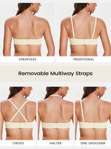 Wingslove Women's Push-Up Strapless Bra – Lightweight Comfort, Anti-Slip Underwire & Convertible Multi-Way Straps For All-Day Support & Versatile Style