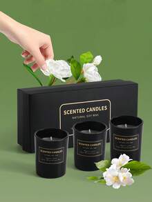 3个创意沙杯蜡烛盒，香薰蜡烛，采用天然大豆蜡制成，提供多种香型供您选择。纯天然植物香氛，花果香调，适用于婚礼装饰、瑜伽、冥想、放松身心以及纪念品。送女友、礼物、母亲节、女生、情人节礼物