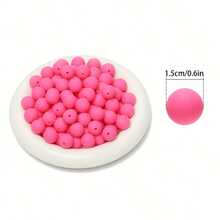 42 hạt silicon tròn 15mm dùng làm vòng tay, móc khóa, vòng cổ, phụ kiện trang sức và hạt silicon tròn đựng bút - Hạt gel silica - Xem 24