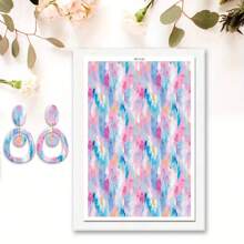 DONQE Flowers And Plants Pattern Print Water Transfer Paper, Making Soft Ceramic Earrings, Double-Sided Water Clay Transfer Stickers DIY Handmade Mold