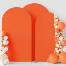 6.6ft, 7.2ft Orange Backdrop Arch, Adjustable Elastic Canvas Arch Canopy, Suitable For Wedding Arch, Birthday Party Decor (Arch Frame Not Included, Only Backdrop Cloth) - Orange - View 6
