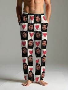 Men Custom Pajama Pants With Photo, Personalized Face Pajama Pants,Custom Pet Portrait Pajama Pants,Anniversary Gifts,Birthday Wedding Gift, Fall