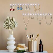 Necklace Hangers Acrylic Necklaces Holder Wall Mounted Jewellry Organiser Hanging With Diamond Shape Hooks Jewellry Hangers For Necklace Gift For Girls Women 2 Pack Of 6 Diamonds Clear