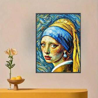 1pc Impressionist Girl Diamond Painting, 5D DIY Diamond Painting Kit, Full Drill Diamond Painting For Beginner Adults, Home Wall Decor