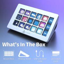 ATTACK SHARK A.JAZZ AKP153 Stream Studio - Type-C Wired Controller Keyboard, 15 Macro Keys LCD And 1 Side Screen, Removable Stand, For Triggering Multiple Actions In Windows, OBS And Other Applications - 白色 - 查看 8