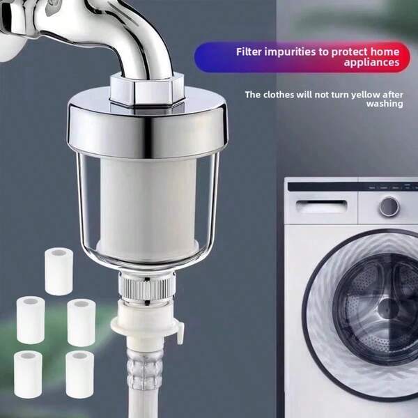 1 filtro + 5 filtros de repuesto, filtro de cabezal de ducha, elimina eficazmente los metales pesados, mejora la salud de la piel y el cabello, filtración de 6 etapas, mejora la calidad del agua