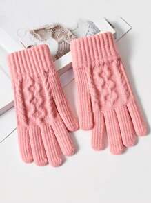 1双毛绒加厚保暖防寒户外触屏露指手套，适合年轻人针织手套，男女通用秋冬打字手套，休闲宽松款式，适合送朋友当礼物