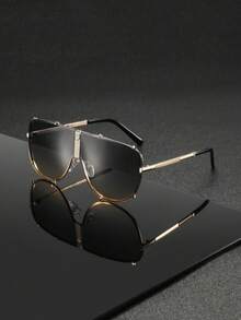 1 副男士金属框架几何商务风格精致帅气简约时尚眼镜，适合行业峰会、商务会议、出差、通勤 - 彩色 - 查看 4