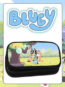 Bluey حافظة أقلام/كرتون بلوي/محمولة/أنيقة/مدمجة/جامعية/ملونة/فتاة/طالبة/عادية/ديكور حفلة/هدية
