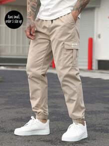 Pantaloni cargo casual larghi e multi-tasca da uomo per primavera/autunno, taglia piccola, ordinare 1 taglia in più, per l'autunno