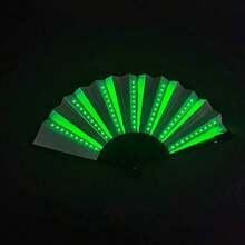 Cool Colorful Fan With Multi-Color Glowing Bouncing Effect, Foldable Design, Electronic Letter Lighting, Atmosphere Prop, Party Performance Accessory, Sparkling Fan, Suitable For Online Wine Tasting, Parties - Luminous Fan - View 15