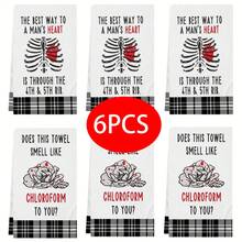 2/4/6/48pcs Soft Kitchen Towels/Dish Cloths With Bone & Red Dotted Floral Print, Multi-Purpose, Quick Drying, Suitable For Kitchen, Celebration, Wedding, Decoration, Etc.