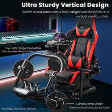 Minneer Racing Simulator Cockpit mit Sitz Fit G29 G920 G923 T248 T300, Racing Gaming Lenkrad Stand, nicht enthalten Rad, Pedal & Handbremse - Rot - Übersicht 2