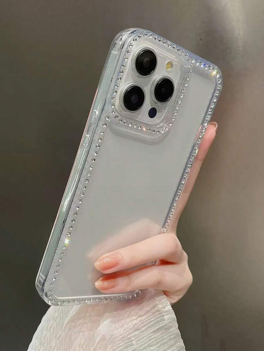 Luxury Rhinestone Transparent Phone Case Compatible With Apple 15/16 Pro/16/16 Pro Max/16 Plus/14/15 Pro/15 Pro Max/15 Plus, 17 Pro Max Phone Protective Cover - Clear - View 1