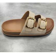 Outdoor Schnallen Lässig Zuhause 2025 Retro Neue Doppelschnallen Dicksohlige Vielseitige Outdoor Tragen Strand Lässig Flip Flops, Sommer Sandalen