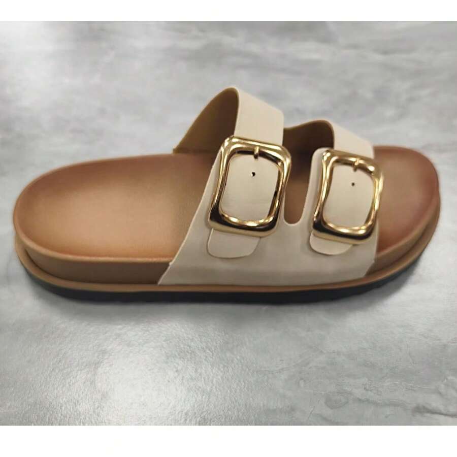 Outdoor Schnallen Lässig Zuhause 2025 Retro Neue Doppelschnallen Dicksohlige Vielseitige Outdoor Tragen Strand Lässig Flip Flops, Sommer Sandalen