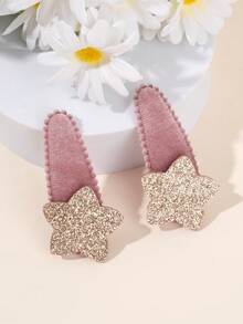 2 Stück/4 Stück glitzernde Stern BB Clips Samt Haarschmuck süß und niedlich für den Alltag