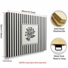 1 件无框/带框复古条纹植物花卉海报帆布印刷简约复古花卉农舍装饰艺术墙面装饰乡村画适用于客厅、卧室、公寓、现代家居装饰 - 彩色 - 查看 12