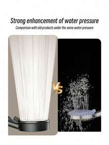 1 Stück 23,5 cm schwarzer Kunststoff Duschkopf-Verstärker, 5 Modi Duschkopf-Verstärker, Ersatz-Duschkopf