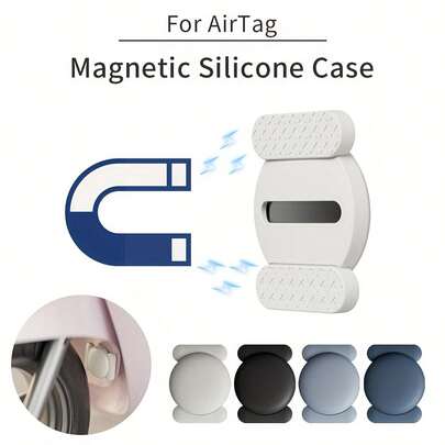 Nouvelle étui de protection magnétique en silicone compatible avec Apple AirTag, compatible avec le localisateur GPS Apple AirTag de 2e génération. Boîtier de rangement avec protection complète anti-perte, anti-chute pour vélo