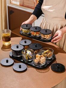 1 Set multifunktionale Aufbewahrungsgläser, Tabletts für Getreide, Süßigkeiten, Kekse, Brot, geeignet für Outdoor, Hochzeit, Party, Geschenke, Geburtstage