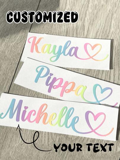 Personalized Custom Name Tag Stickers, Vinyl Decal Stickers, Name Stickers, Date Stickers, DIY Gifts, Handmade, Handwriting, Wedding Stickers, Gift Stickers. Customizable Holographic Name Stickers For Glass, Cups, Rolls