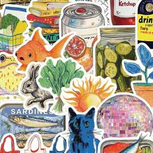 50pcs Vintage Mediterranean Style Graffiti Stickers, Personalized DIY Scrapbooking For Notebook, Phone Case, Laptop, Guitar, Tumbler, Planner Decor,School Supplies,Back To School,School Supplies - 彩色 - 查看 1