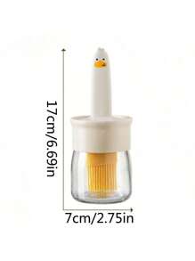 1 pieza Botella de vidrio resistente al calor con cepillo de silicona, cepillo de aceite de cocina todo en uno para hornear, asar a la parrilla, herramientas de cocina para panqueques