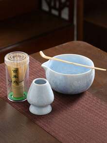 1 Set/4-6 Pcs Japanese Minimalist Ceramic Tea Set, Includes Matcha Whisk, Tea Bowl, Tea Spoon, Traditional Matcha Tea Ceremony Utensils, Home/Tea Room Tea Making Tools, Elegant Tea Art Gift