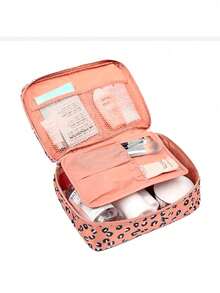 Toiletry Bag Organizer Travel Suitcase Makeup Object Feminine Bag With Divider - Red - View 3
