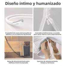 Mosquitera plegable gazebo cama 150*200*150m Nueva tienda de campaña plegable con mosquitera y diseño de puerta con cremallera, uso doméstico, uso al aire libre, anti-mosquitos y anti-insectos, no requiere montaje,Mosquitera Plegable para Camas con Doble Puerta e Inferior de Red para bebés, Adultos, Viajes, Camping, al Aire Libre, antimosquitos Puede evitar bocados en las redes de mosquitos e infectarse con enfermedades. Este es un gran producto - 1,5*2 gris rayado - Ver 6