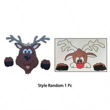 1pc, 2D Festive Christmas Fence Decoration, Santa Claus And Reindeer Wall Hangings - Perfect For Outdoor Garden Decorations, Freestanding Holiday Decor For Outdoor, Balcony, Patio, Universal Christmas Theme - Multicolor - View 8