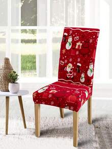 2/4/6 غطاء كرسي مطبوع بطبعات عيد الميلاد، مع عناصر عيد الميلاد مثل بابا نويل والثلجي والرنة، ديكور منزلي لفنادق وحفلات ومطاعم، ديكور عيد الميلاد الأساسي، هدية عيد الميلاد المثالية