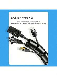 1pc 16MMX3M Cable Organizer Tool With Clips, Bite-Proof Open Style Ethernet Cable Protection Cover For Desktop Or Under Desk Cable Management