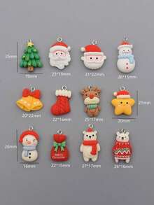 5/10/30pcs Christmas Cute DIY Craft Pendant, Suitable For Making Earrings, Bracelets, Necklaces, Phone Chains, Keychains And More Scenarios