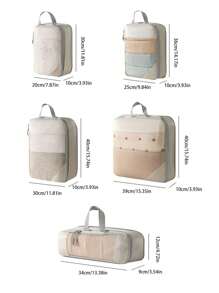 مكعبات تعبئة مضغوطة، حقيبة تخزين الملابس، مجموعة أكياس تخزين السفر، منظم ضغط قابل لإعادة الاستخدام ذو سعة كبيرة، مزدوج الطبقة مزدوج السحاب، مناسب للرجال والنساء في الأعمال أو العطلات أو السفر، مصنوع من مادة النايلون، ضروريات السفر