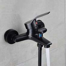 Matte Black Bathroom Shower Faucet Bathtub Hot Cold Water Mixer Tap Black Chrome Bathroom Shower Faucet Mixer Taps