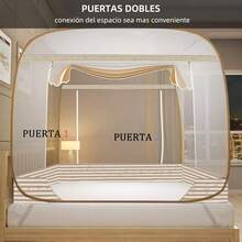 Mosquitera plegable gazebo cama 150*200*150m Nueva tienda de campaña plegable con mosquitera y diseño de puerta con cremallera, uso doméstico, uso al aire libre, anti-mosquitos y anti-insectos, no requiere montaje,Mosquitera Plegable para Camas con Doble Puerta e Inferior de Red para bebés, Adultos, Viajes, Camping, al Aire Libre, antimosquitos Puede evitar bocados en las redes de mosquitos e infectarse con enfermedades. Este es un gran producto - 1.5*2 café - Ver 5