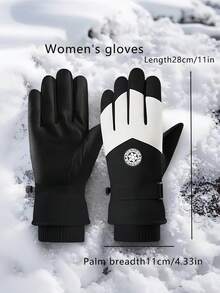 1 Paar Touchscreen Ski Handschuhe, wasserdicht, thermisch gefüttert, dick & warm, windundurchlässig, geeignet für Outdoor-Sport, Motorradfahren, für Frauen, Winter - Modische Winter-Skihandschuhe mit Samtverdickung - Übersicht 8