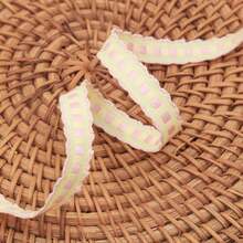 蕾丝花边格子刺绣丝带，手工DIY蝴蝶结发夹配饰，服装，鞋子，帽子，花束包装丝带