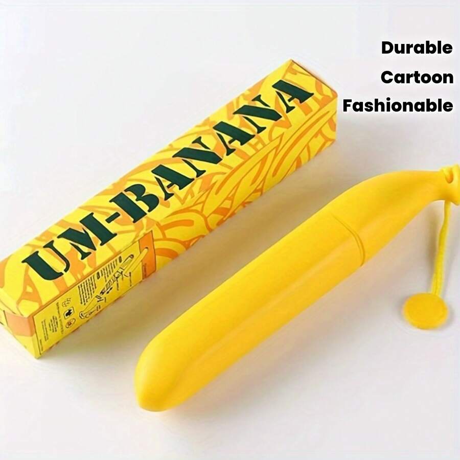 1 pieza Paraguas de moda, Paraguas grande de banana de dibujos animados creativo, Paraguas automático de estilo samurái grande - Estructura de acero duradera, Protección UV, Diseño retro para hombres