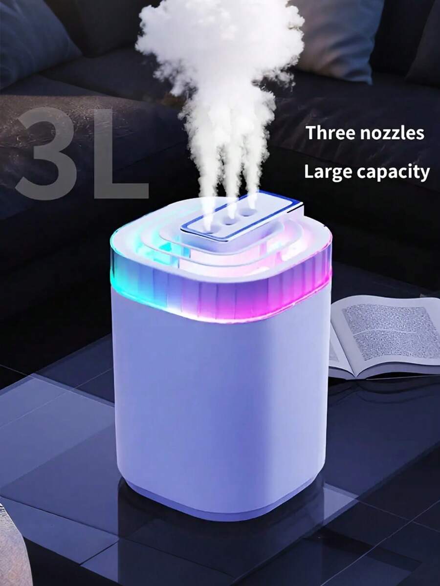 YTWO 大雾量加湿器，家用三喷头水雾香薰加湿器，卧室空气加湿器，所有棉芯必须取出并浸泡在水中至少3-5分钟。