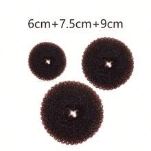 3件套经典多功能甜甜圈发髻造型器，新娘发型工具，发髻定型器，芭蕾舞发髻造型器，方便打造各种盘发造型，适用于约会、婚礼、瑜伽、跑步、跳舞、游泳等多种场合，美发套装，美发工具套装，家居美容女性配饰礼品，理发店美发工具，旅行必备美发产品，护发，发饰，夏季，假日 - 甜甜圈3PCS套裝 - 查看 12