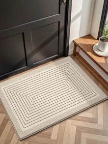 1 pieza Alfombra de pasillo vintage, alfombra de área, material de mezcla de lana, engrosada, a rayas, minimalista, generosa, cómoda y suave de estilo casual, lavable a máquina, plegable, adecuada para cocina, baño, comedor, pasillo, fiesta, reunión, Año Nuevo, todas las estaciones, decoración de patio, decoración del hogar, decoración de habitación, decoración de festivales