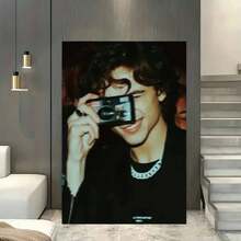 Framed 1pc Frame Canvas Wall Art - Timothee Chalamet Poster, High-Quality Print Modern Home Decor For Living Room, Bedroom, Office, Cafe - Perfect Gift For Friends, Family, Colleagues (Birthday, Holidays, Parties), Wall Decor, 2D Flat, Perfect For Room Decor - Framed(框架) - 查看 2