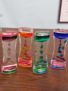 1 szt. Dwukolorowy płynny timer z akrylową obudową w kształcie talii, bez baterii, wyjątkowy dekoracyjny timer do biurka, półki na książki i stolika nocnego, kreatywne dekoracje mebli